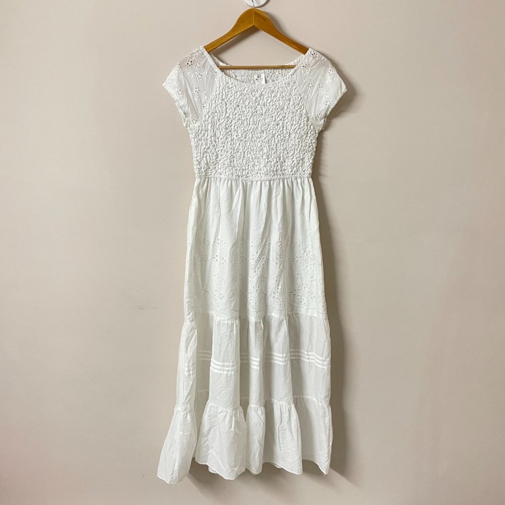 Medium- 100% Cotton White Maxi Dress - Picture 2 of 9